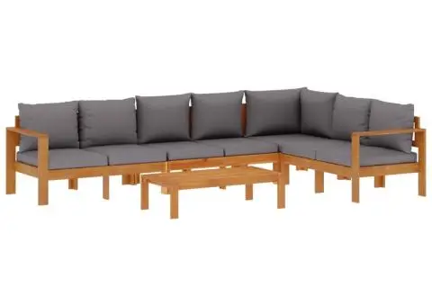 Set de canapele de grădină cu perne, 5 buc., lemn masiv acacia - 2/5