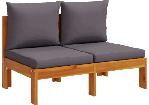 Set de canapele de grădină cu perne, 5 buc., lemn masiv acacia - 5/5