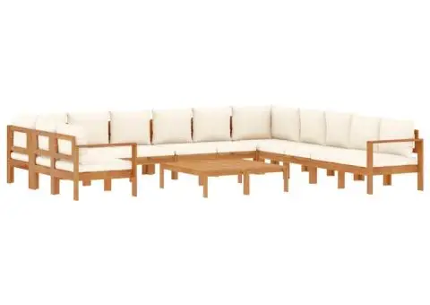 Set de canapele de grădină cu perne, 9 piese, lemn masiv acacia - 2/5