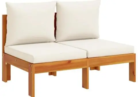 Set de canapele de grădină cu perne, 9 piese, lemn masiv acacia - 5/5