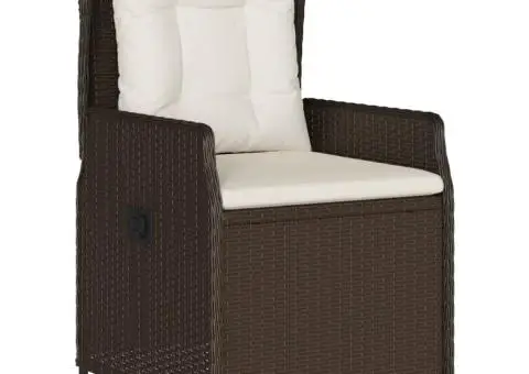 Set mobilier de grădină, 5 piese, cu perne, maro, poliratan - 3/5