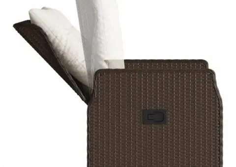 Set mobilier de grădină, 5 piese, cu perne, maro, poliratan - 5/5