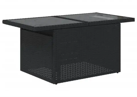 Set canapele de grădină cu perne, 7 piese, negru, poliratan - 5/5