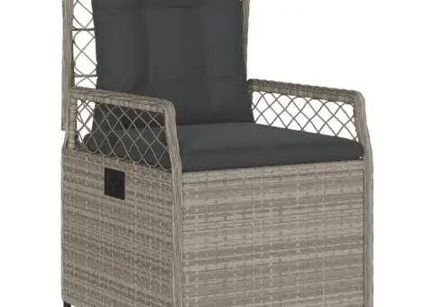 Set mobilier de grădină cu perne, 3 piese,gri deschis,poliratan - 3/5