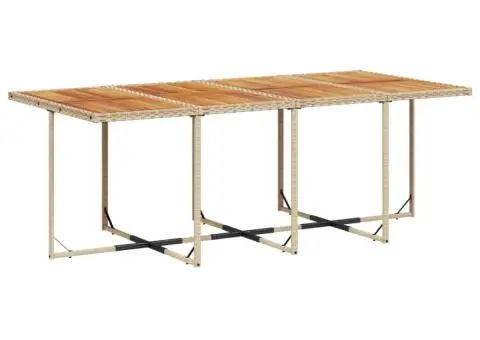 Set mobilier de grădină cu perne, 13 piese, bej, poliratan - 3/5