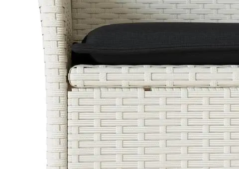 Set mobilier de grădină cu perne 3 piese alb poliratan & sticlă - 5/5