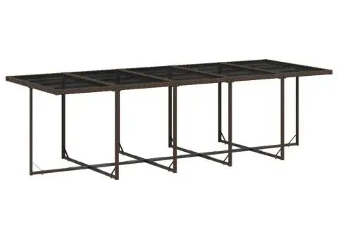 Set mobilier de grădină cu perne, 15 piese, maro, poliratan - 3/5