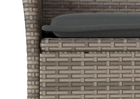 Set mobilier de grădină cu perne 5 piese gri poliratan & sticlă - 5/5