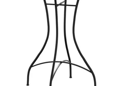 Masă de bistro, negru și alb, Ø50x70 cm, ceramică, mozaic - 2/5