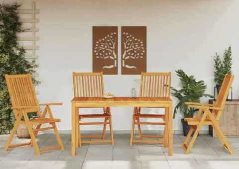 Set mobilier de grădină, 5 piese, lemn masiv de acacia - 1/5