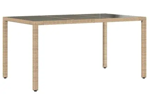 Set mobilier de grădină cu perne 7 piese bej poliratan & sticlă - 4/5