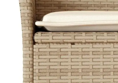 Set mobilier de grădină cu perne 7 piese bej poliratan & sticlă - 5/5