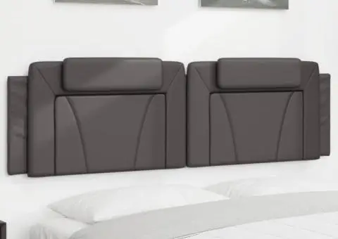 Pernă pentru tăblie pat, gri, 180 cm, piele artificială - 1/5
