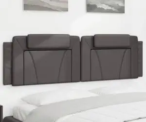 vidaXL Pernă pentru tăblie pat, gri, 180 cm, piele artificială