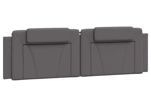 Pernă pentru tăblie pat, gri, 180 cm, piele artificială - 2/5