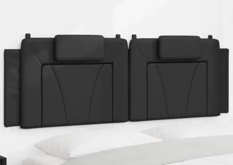 Pernă pentru tăblie pat, negru, 160 cm, piele artificială - 1/5