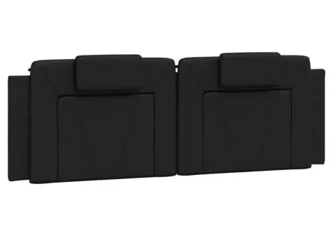 Pernă pentru tăblie pat, negru, 160 cm, piele artificială - 2/5