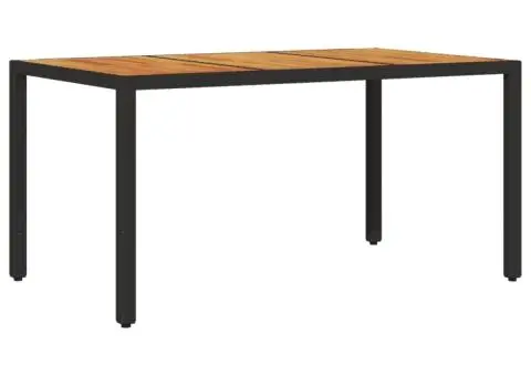 Set mobilier grădină perne 5 piese negru poliratan/lemn acacia - 4/5
