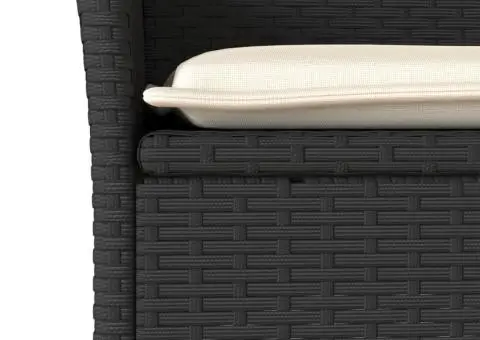 Set mobilier grădină perne 5 piese negru poliratan/lemn acacia - 5/5