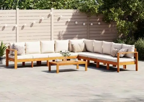 Set de canapele de grădină cu perne, 6 piese, lemn masiv acacia - 1/5