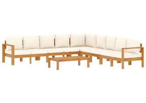 Set de canapele de grădină cu perne, 6 piese, lemn masiv acacia - 2/5