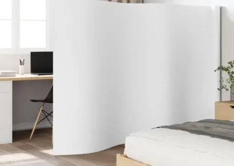 Paravan de cameră, alb, 165x600 cm , bambus - 1/5