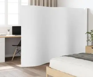 vidaXL Paravan de cameră, alb, 165x600 cm , bambus
