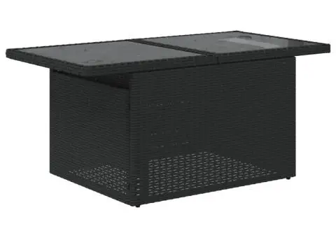 Set mobilier de grădină cu perne, 6 piese, negru, poliratan - 5/5