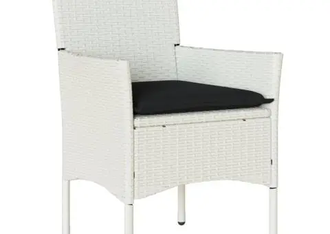 Set mobilier de grădină cu perne 11 piese alb poliratan&sticlă - 3/5