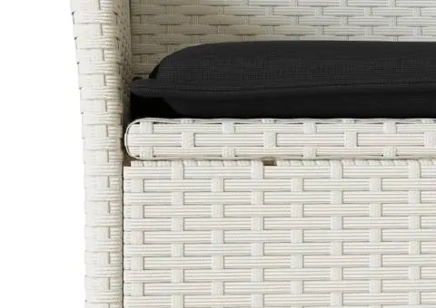 Set mobilier de grădină cu perne 11 piese alb poliratan&sticlă - 5/5