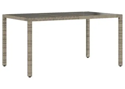 Set mobilier de grădină cu perne 7 piese gri poliratan & sticlă - 4/5