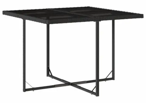 Set mobilier de grădină cu perne, 5 piese, negru, poliratan - 3/5