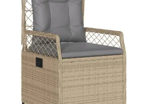 Set mobilier de grădină cu perne, 5 piese, bej, poliratan - 3/5