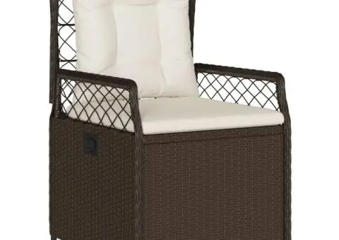 Set mobilier de grădină, 5 piese, cu perne, maro, poliratan - 3/5