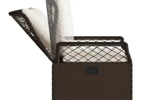 Set mobilier de grădină, 5 piese, cu perne, maro, poliratan - 5/5