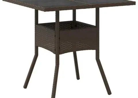 Set mobilier de grădină cu perne 3 piese maro poliratan&sticlă - 4/5