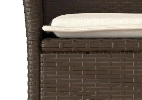 Set mobilier de grădină cu perne 3 piese maro poliratan&sticlă - 5/5