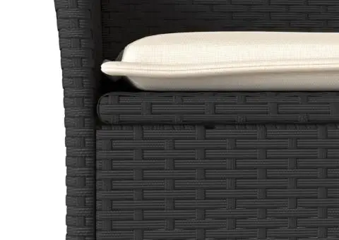 Set mobilier de grădină cu perne 5 piese negru poliratan&sticlă - 5/5