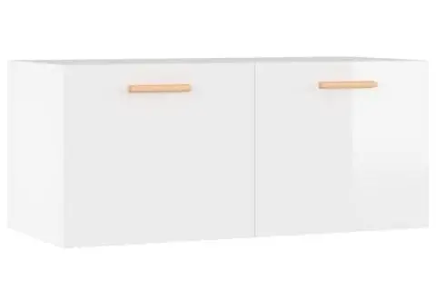 Dulap de perete, alb extralucios, 80x35x36,5 cm, lemn compozit - 2/5
