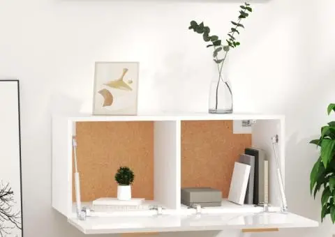 Dulap de perete, alb extralucios, 80x35x36,5 cm, lemn compozit - 3/5