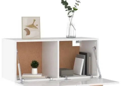 Dulap de perete, alb extralucios, 80x35x36,5 cm, lemn compozit - 4/5