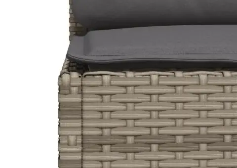 Set canapea de grădină cu perne, 5 piese, gri, poliratan - 5/5