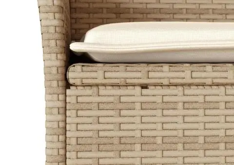 Set mobilier de grădină cu perne 11 piese bej poliratan&sticlă - 5/5