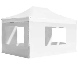 vidaXL Cort de petrecere pliabil cu pereți, alb, 4,5 x 3 m, aluminiu