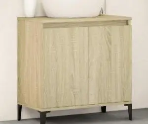 vidaXL Dulap de chiuvetă, stejar sonoma, 58x33x60 cm, lemn prelucrat