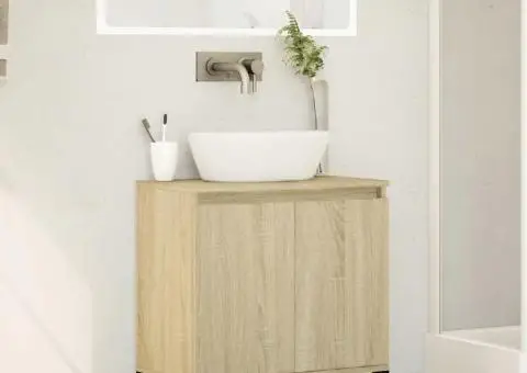 Dulap de chiuvetă, stejar sonoma, 58x33x60 cm, lemn prelucrat - 3/5