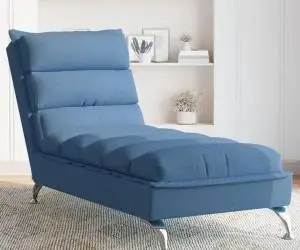vidaXL Șezlong cu perne, albastru, material textil