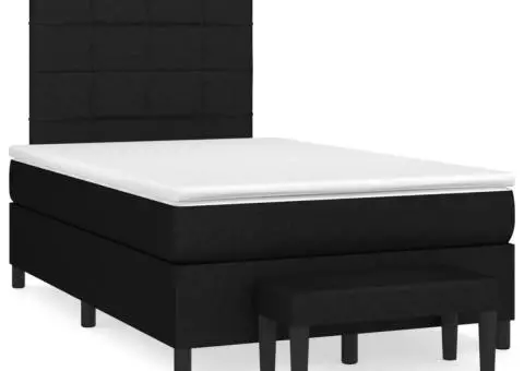 Pat box spring cu saltea, negru, 120x200 cm, textil - 2/5