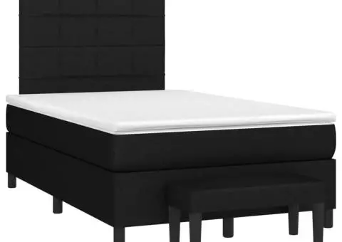 Pat box spring cu saltea, negru, 120x200 cm, textil - 3/5