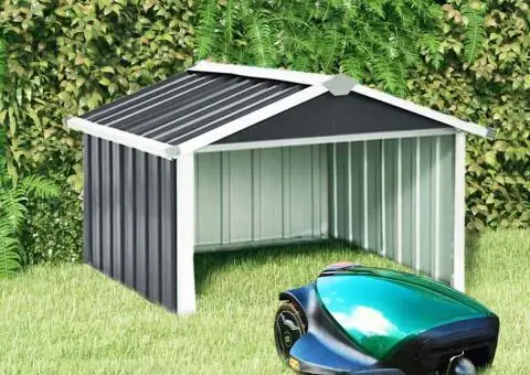 Șopron robot de gazon, 92x97x63cm, antracit, oțel zincat - 1/5